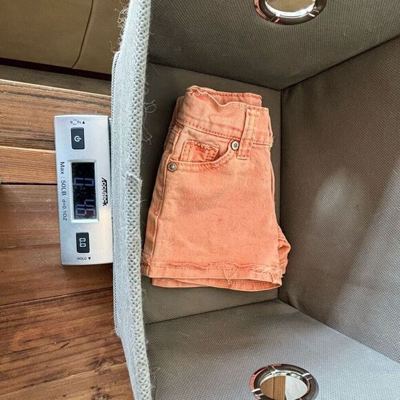 Guess Jeans Shorts Distressed Acid Washed Coral Peach Toddler Size 3T - Picture 10 of 11
